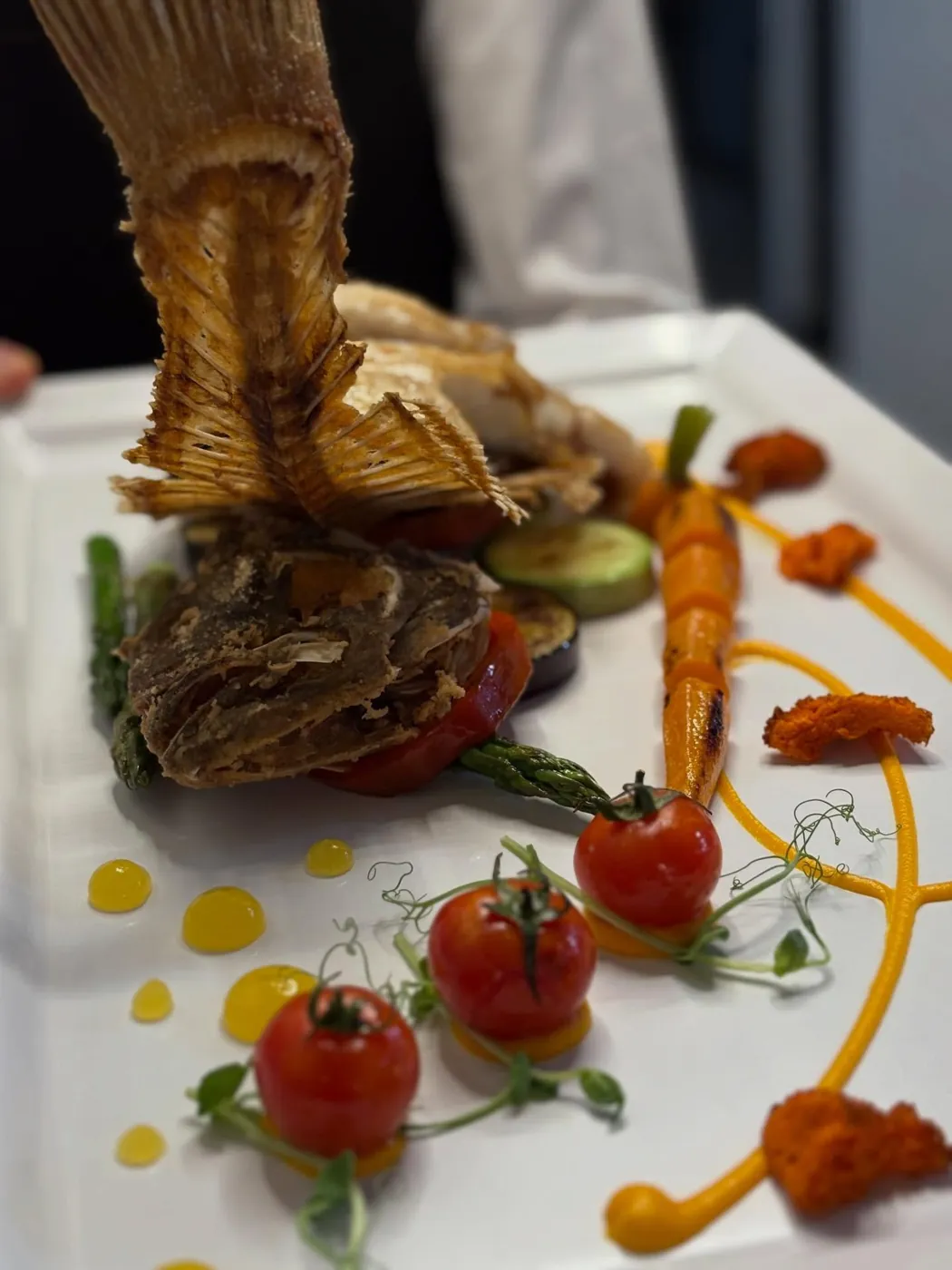 Rodaballo a la plancha con verduras